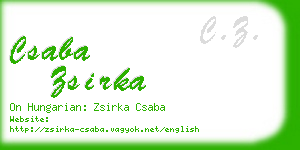 csaba zsirka business card